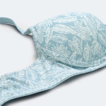 Blue & White Floral Print Lightly Padded Full Coverage Push-Up Bra
